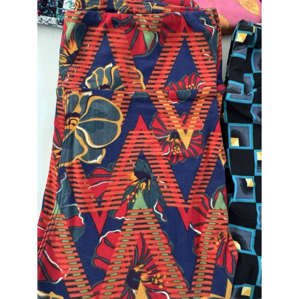 LuLaRoe Leggings LOT of 5 Multicolor Prints OS One Size NEW #LLR6 - Picture 5 of 6